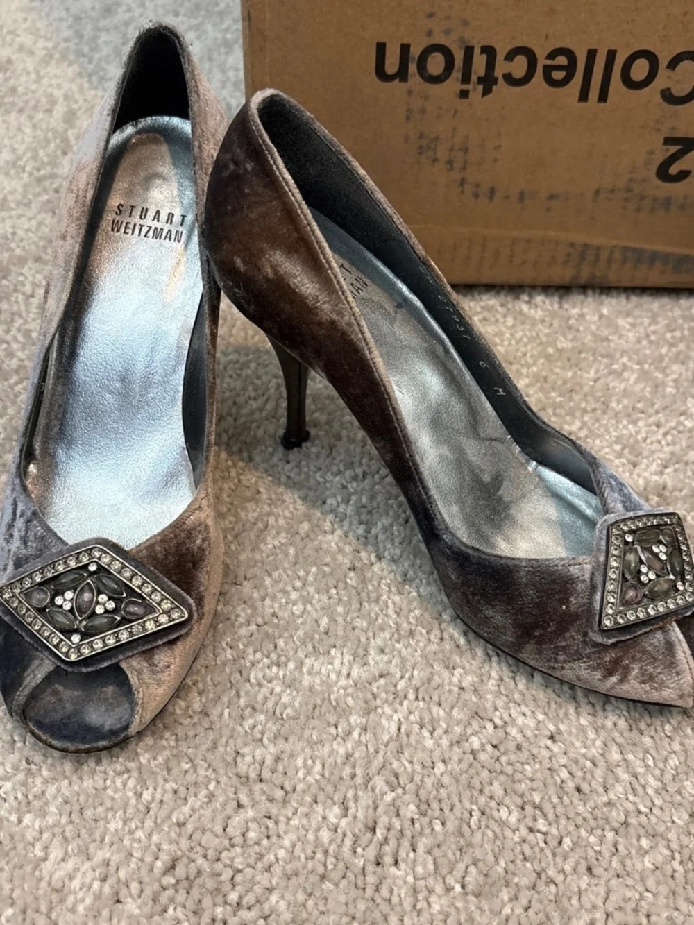 Stuart Weitzman Velvet Stilettos